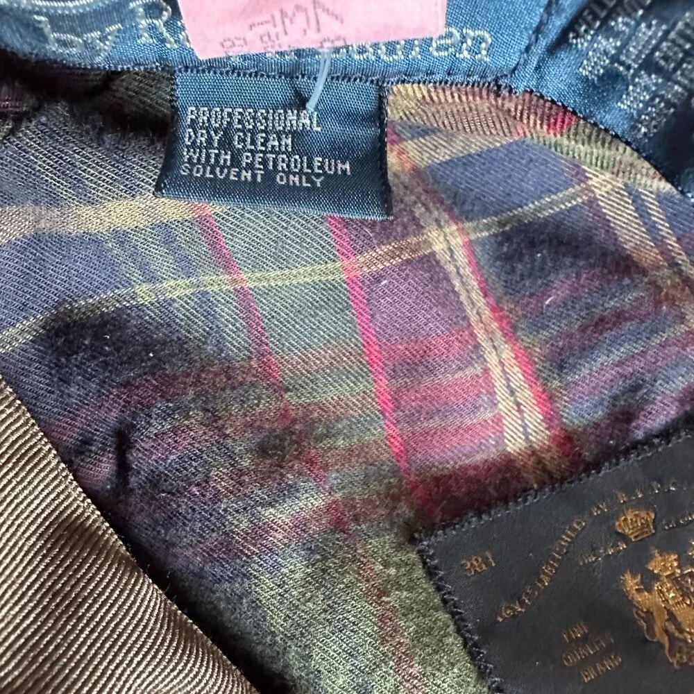 VTG Polo Ralph Lauren Green Brown Windowpane Gents Tweed Cabbie Newboy Hat S/M - Picture 13 of 14